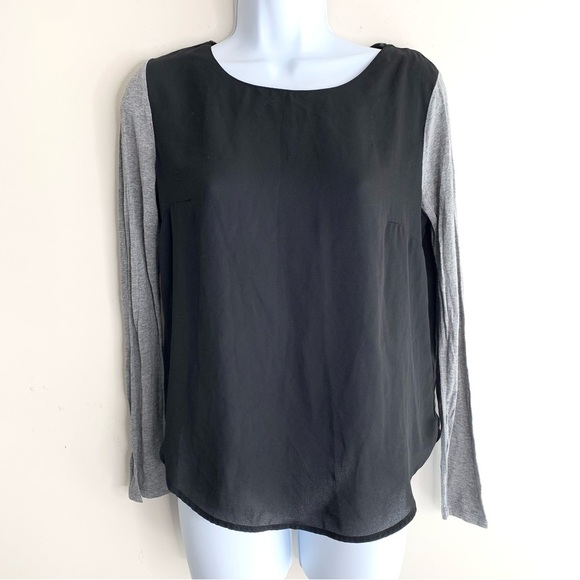 Forever 21 Women's Baseball Top Long Sleeve Sheer Black Grey Size Small - Picture 13 of 13